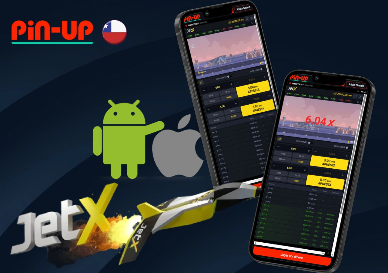 Páginas con la versión en línea del juego JetX Casino Pin-up